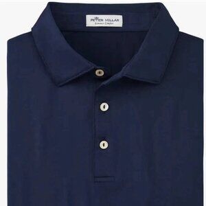 Peter Millar Mens Solid Performance Jersey Polo Golf Shirt - Authentic